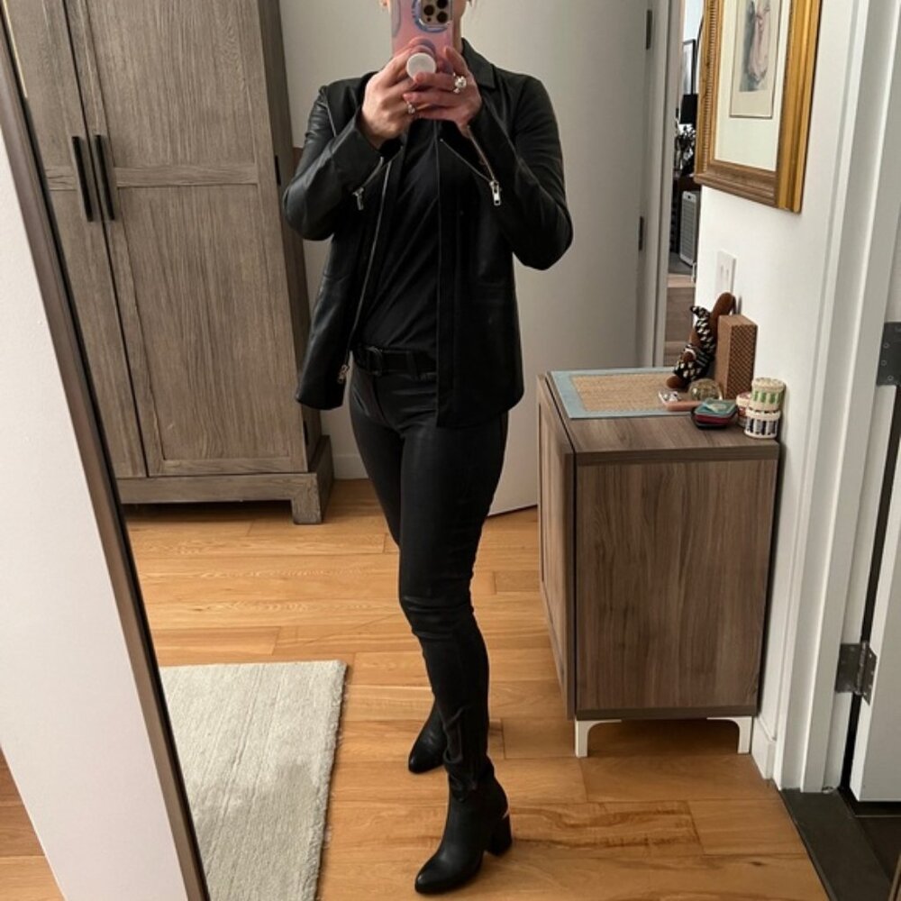 J Brand L8001 Mid-Rise Legging in Stretch Leather size 26